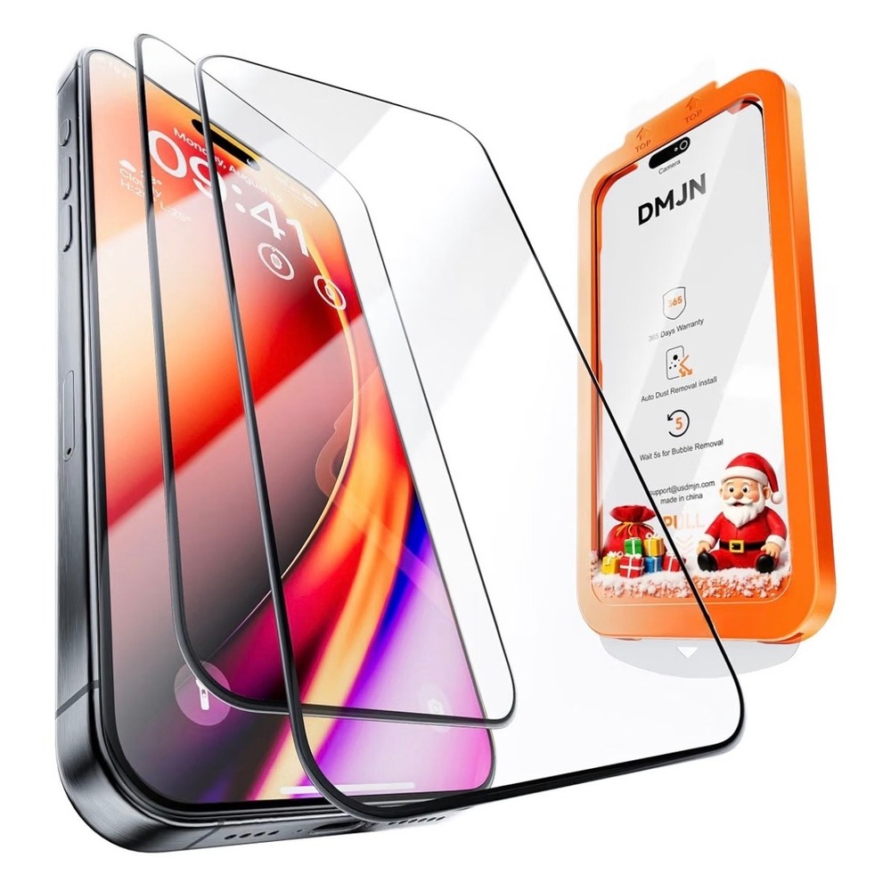 DMJN 2 Pack iPhone 16 Pro Max Screen Protector 9H+ Tempered Glass Shatterproof
